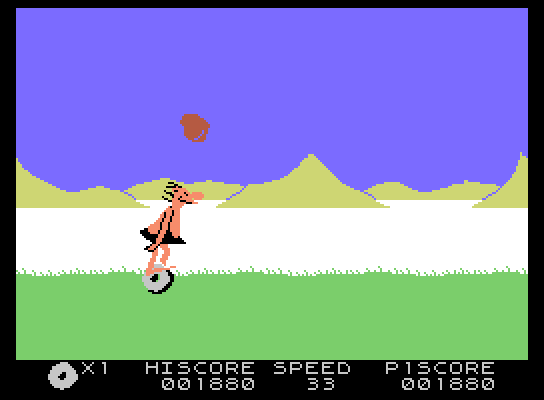 BC's Quest for Tires ColecoVision Screenshot: Don't get hit on the head by volcanic rocks...