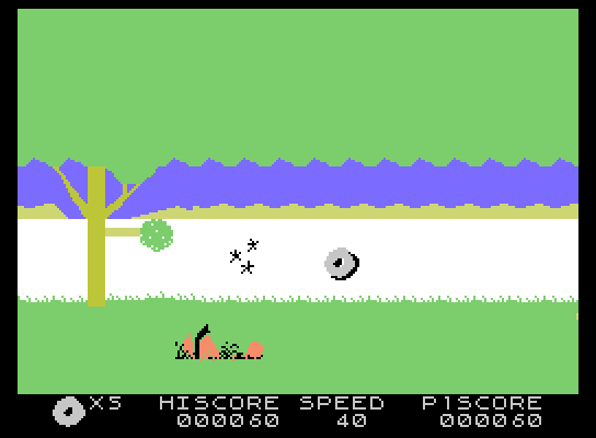 BC's Quest for Tires ColecoVision Screenshot: Crash! I didn't duck quick enough...