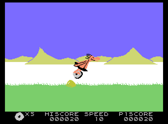 BC's Quest for Tires ColecoVision Screenshot: Jump over obstacles such as rocks.