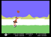 BC's Quest for Tires for ColecoVision - Don't get hit on the head by volcanic rocks...