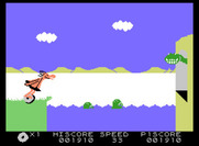 BC's Quest for Tires for ColecoVision - Another jumping sequence; careful timing is needed to avoid hitting the dinosaur!