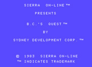 BC's Quest for Tires for ColecoVision - Title screen.