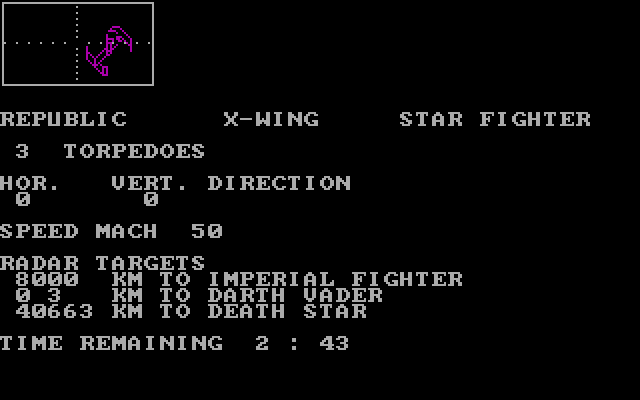 XWing Fighter IBM PC/Compatibles Screenshot: Darth Vader attacking!