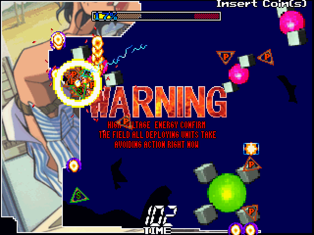 Gals Panic S: Extra Edition Arcade Screenshot: Warning! I better take cover...