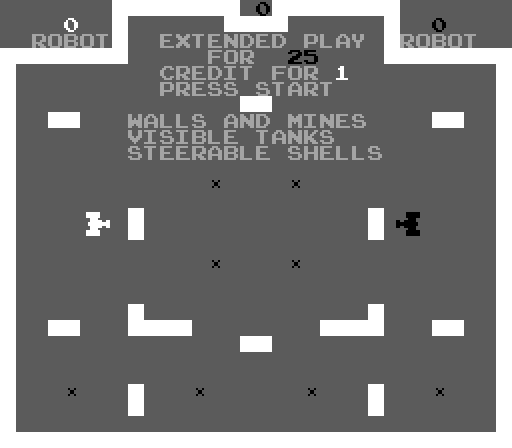 Ultra Tank Arcade Screenshot: Game start; first, select the options you would like for the game.