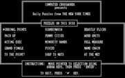 New York Times Crossword Puzzles: Volume III, The for IBM PC/Compatibles - The main menu.