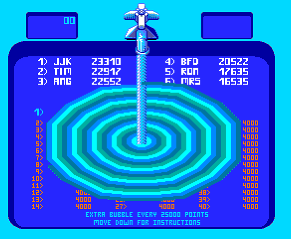 Bubbles Arcade Screenshot: Water washes away the scores...
