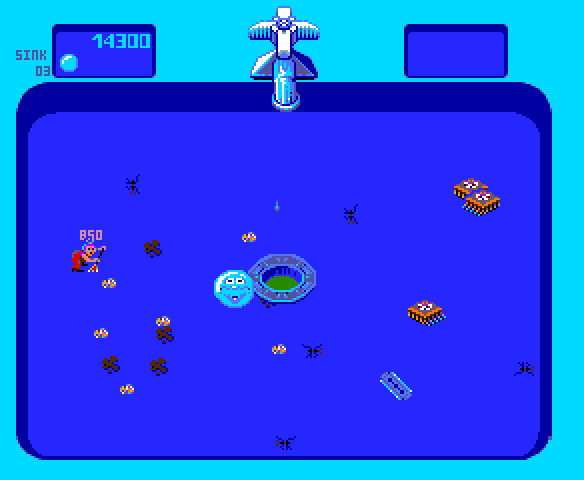 Bubbles Arcade Screenshot: Head to the next sink when the drain turns green...