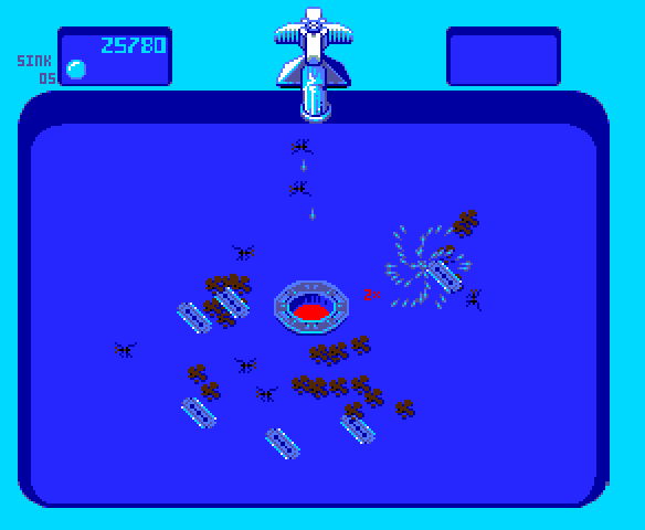 Bubbles Arcade Screenshot: Splash! The razor blade got me!