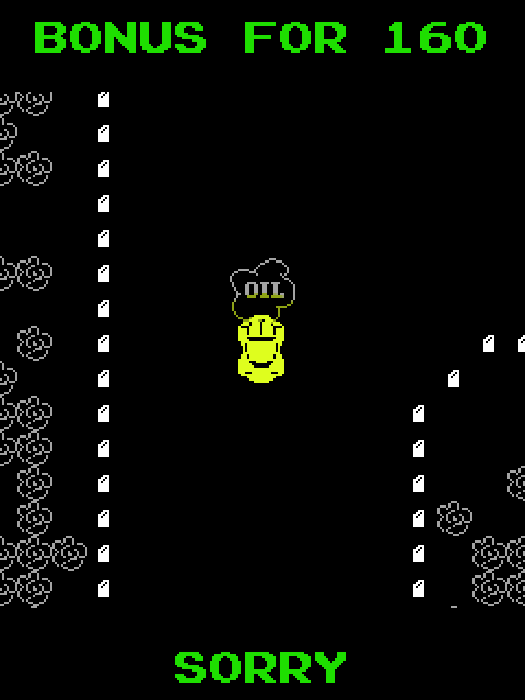 Super Bug Arcade Screenshot: Game over; I got a rating of "Sorry".
