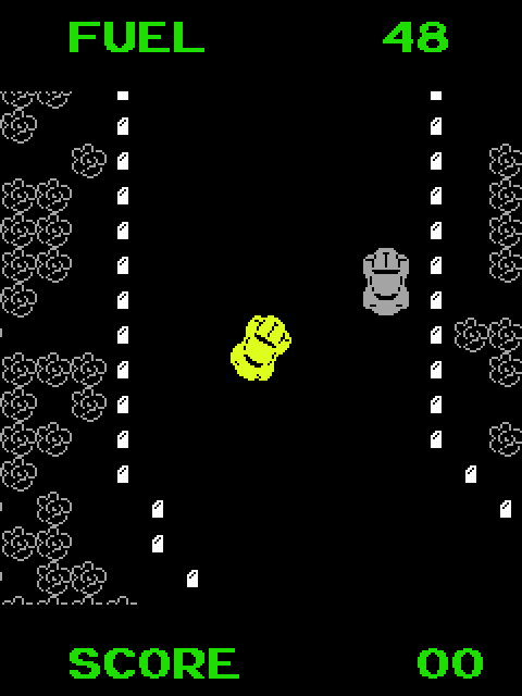 Super Bug Arcade Screenshot: Don't run into other cars in the road...