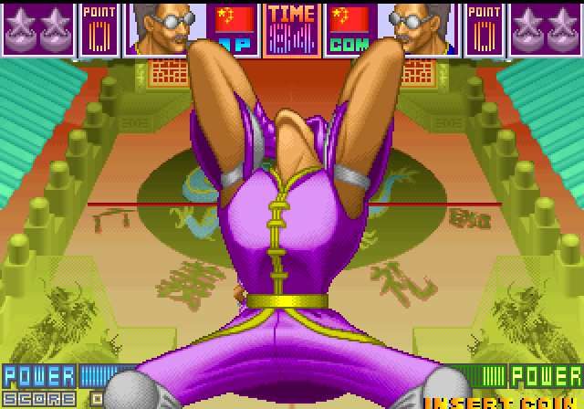 Slap Shot Arcade Screenshot: A loss screen for this character...