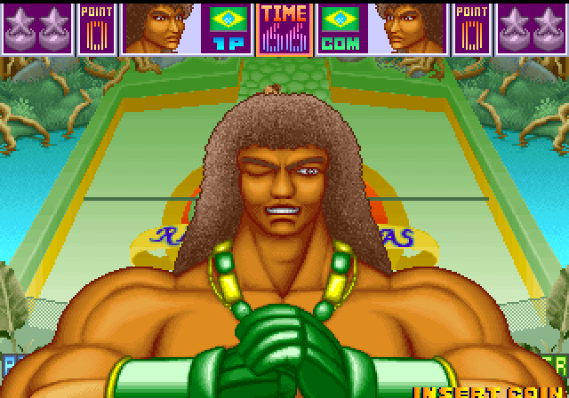 Slap Shot Arcade Screenshot: Victory screen for this character.