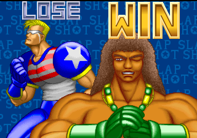 Slap Shot Arcade Screenshot: My opponent wins this time.