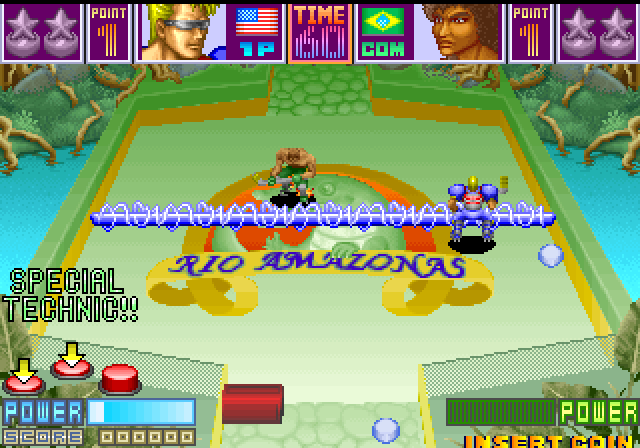 Slap Shot Arcade Screenshot: A force field special technic!