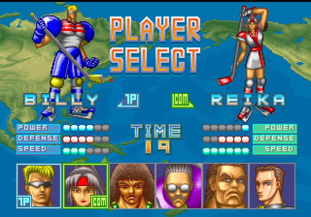 Slap Shot Arcade Screenshot: Player select.