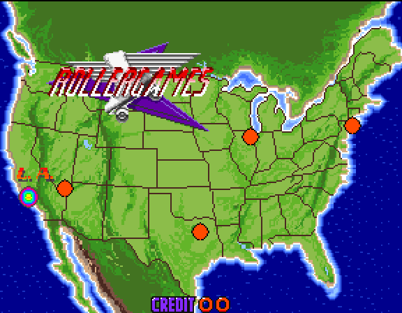Rollergames Arcade Screenshot: Off to the first round in L.A.