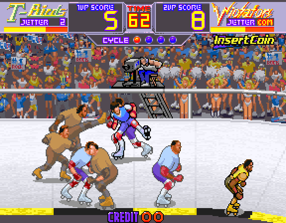 Rollergames Arcade Screenshot: A rollerskating brawl!
