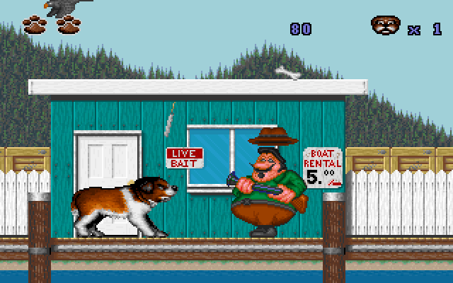 Beethoven: The Ultimate Canine Caper! IBM PC/Compatibles Screenshot: Startled a dog catcher!