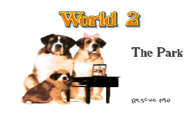 Beethoven: The Ultimate Canine Caper! IBM PC/Compatibles Screenshot: The second round takes place in a park...