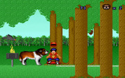 Beethoven: The Ultimate Canine Caper! for IBM PC/Compatibles - You'll need to jump over the fires, but don't land on them!