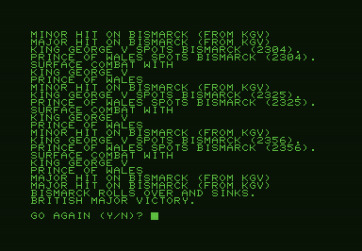North Atlantic Convoy Raider for Commodore PET - The Bismarck sank, game over!