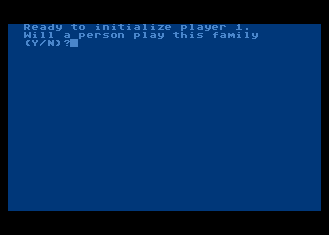 Planet Miners Atari 8-bit Screenshot: Will player 1 be a human player?