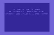 Guns of Fort Defiance for Commodore 64 - Title screen.
