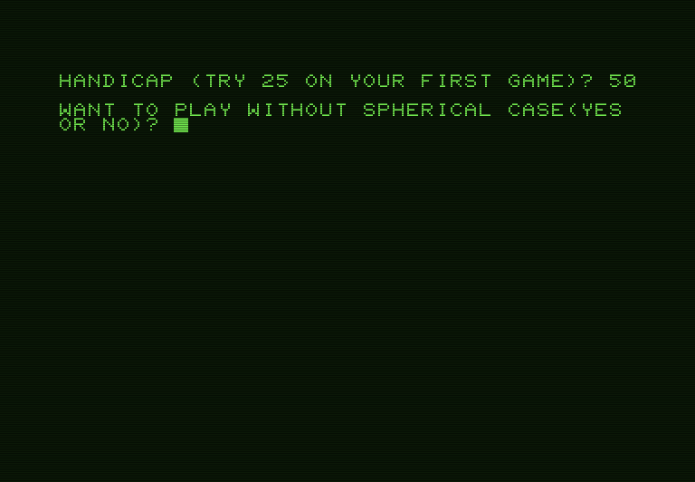 Guns of Fort Defiance Commodore PET Screenshot: Select some game options...