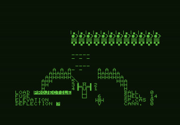 Guns of Fort Defiance for Commodore PET - Select a projectile to load...then fire!