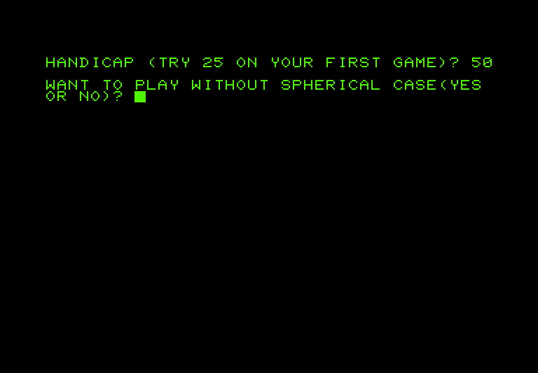 Guns of Fort Defiance Commodore PET Screenshot: Select some game options...