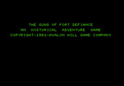 Guns of Fort Defiance for Commodore PET - Title screen.