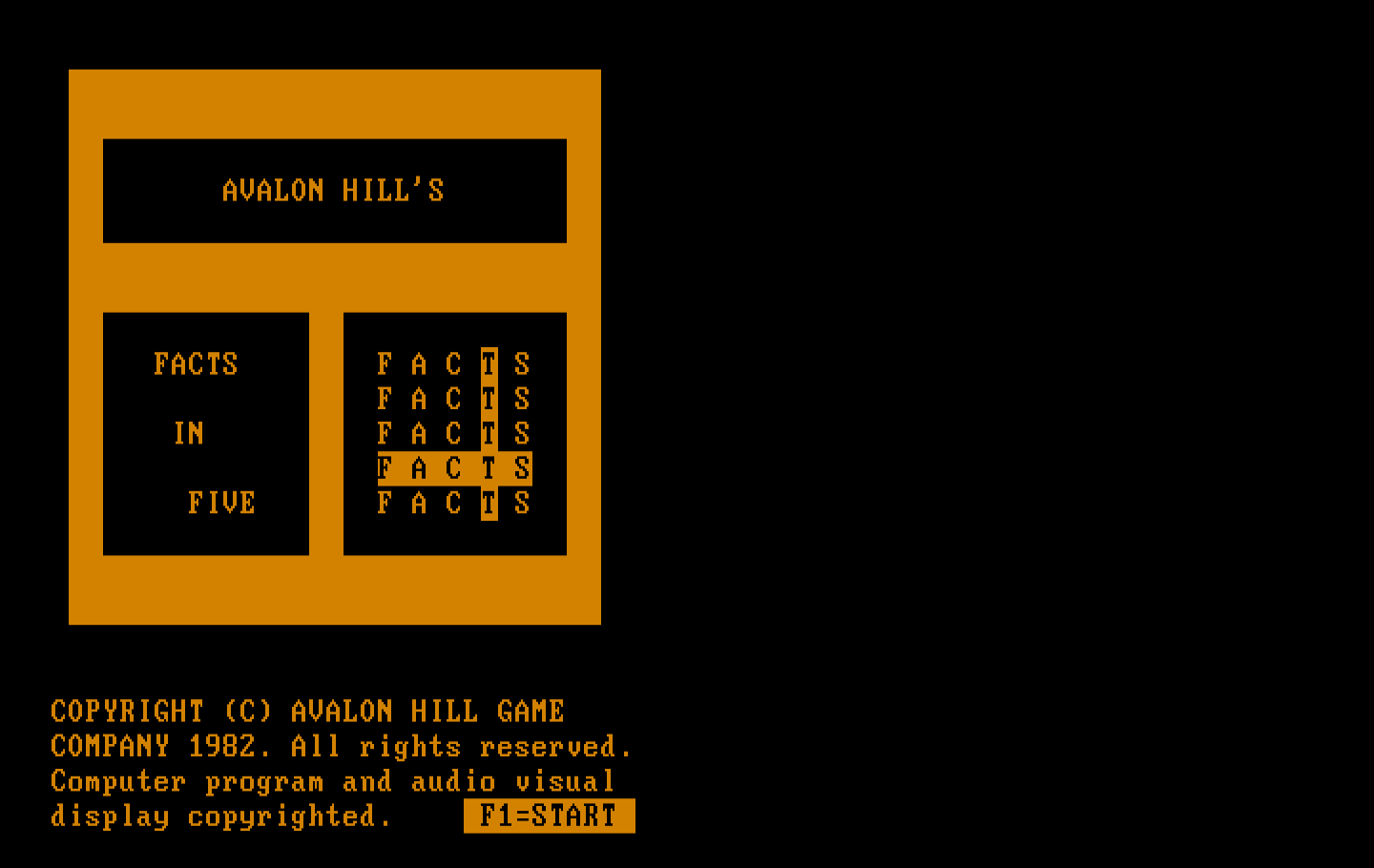 Computer Facts in Five IBM PC/Compatibles Screenshot: Title screen.