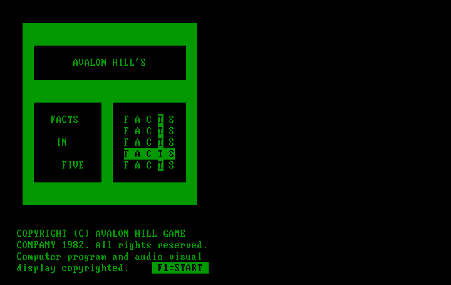 Computer Facts in Five IBM PC/Compatibles Screenshot: Title screen.