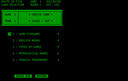Computer Facts in Five for IBM PC/Compatibles - Selecting some categories.