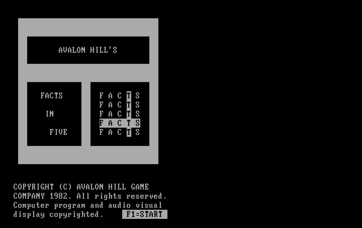 Computer Facts in Five IBM PC/Compatibles Screenshot: Title screen.