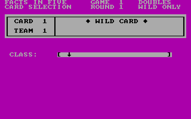 Computer Facts in Five IBM PC/Compatibles Screenshot: A game with wildcards.