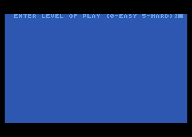 VC Atari 8-bit Screenshot: What level of difficulty do you want?