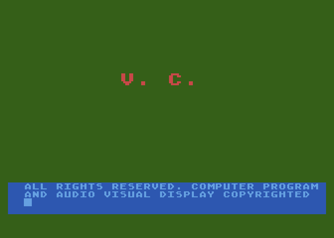 VC Atari 8-bit Screenshot: Title screen.
