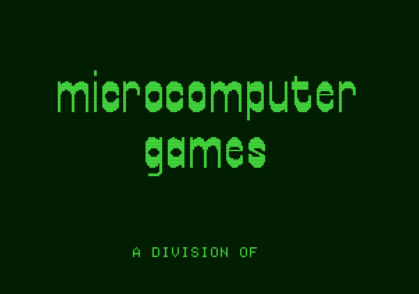VC Apple II Screenshot: Microcomputer Games logo.