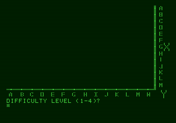 VC Apple II Screenshot: What difficulty level do you want?