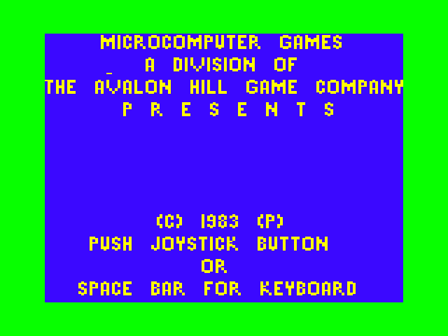 VC TRS-80 Color Computer Screenshot: Microcomputer Games presents...