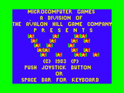 VC for TRS-80 Color Computer - Title screen.