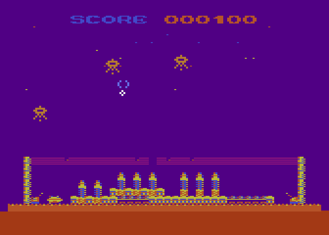 Strätos Atari 8-bit Screenshot: Game start.