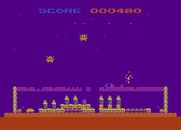 Strätos for Atari 8-bit - Blasting incoming aliens!
