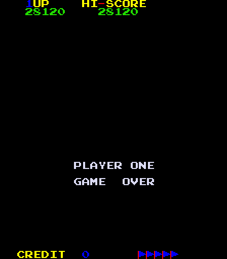 Devil Fish Arcade Screenshot: Game over.