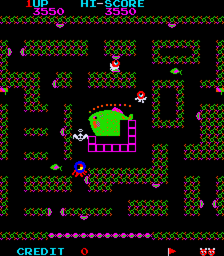 Devil Fish Arcade Screenshot: Lost a life; my sea dog turns into a ghost...