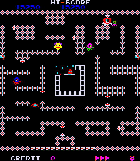 Devil Fish Arcade Screenshot: Running through the maze...