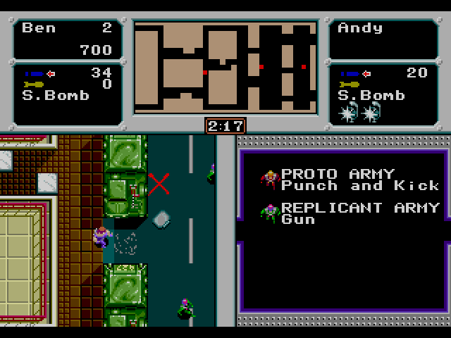 Crack Down Sega Genesis / Mega Drive Screenshot: Go to the "X" to plant an explosive device.