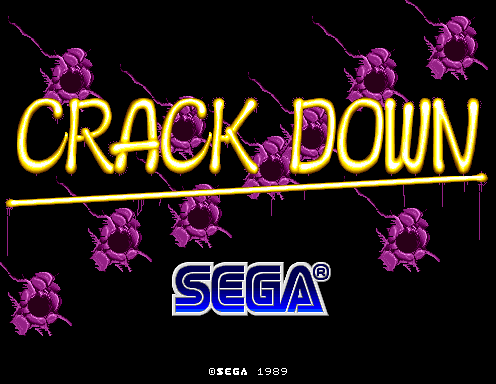 Crack Down Arcade Screenshot: Main title screen.